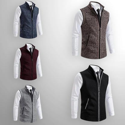 Bodywarmer Zippé en Maille pour Homme