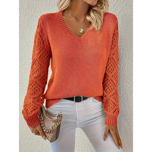 Pull en Maille à Col V pour Femme