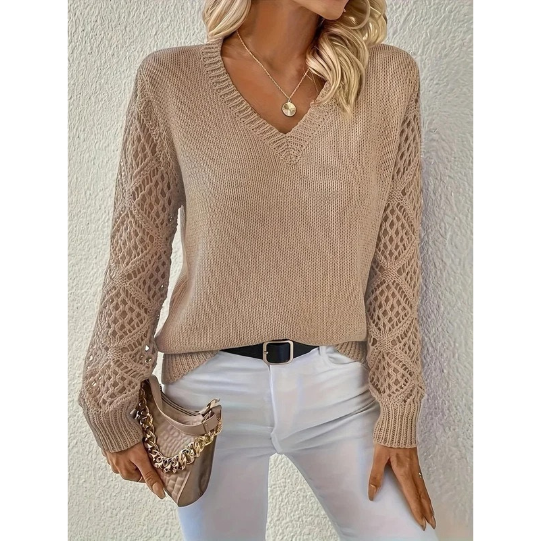 Pull en Maille à Col V pour Femme