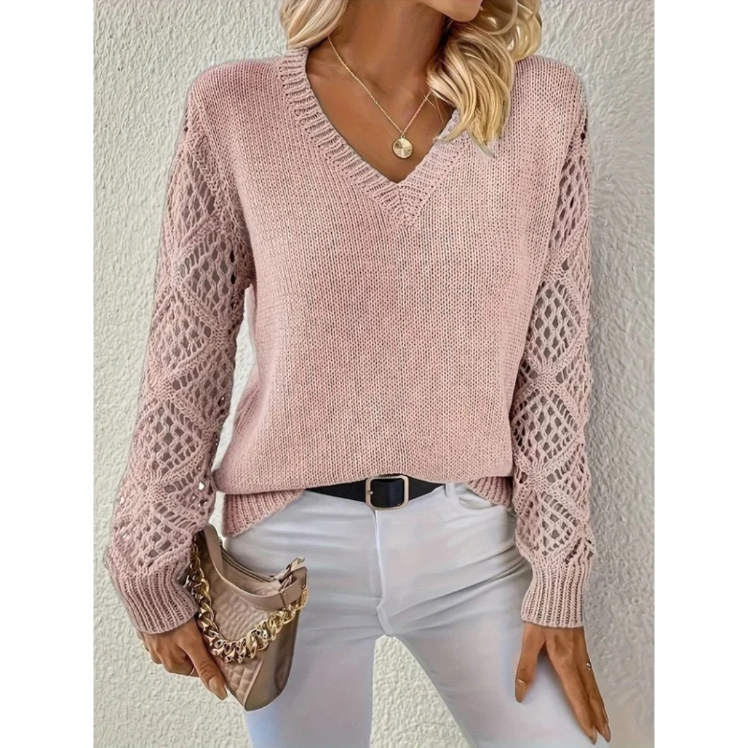 Pull en Maille à Col V pour Femme