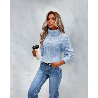 Pull en Maille à Col Roulé pour Femme