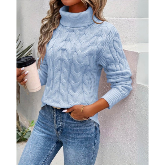 Pull en Maille à Col Roulé pour Femme