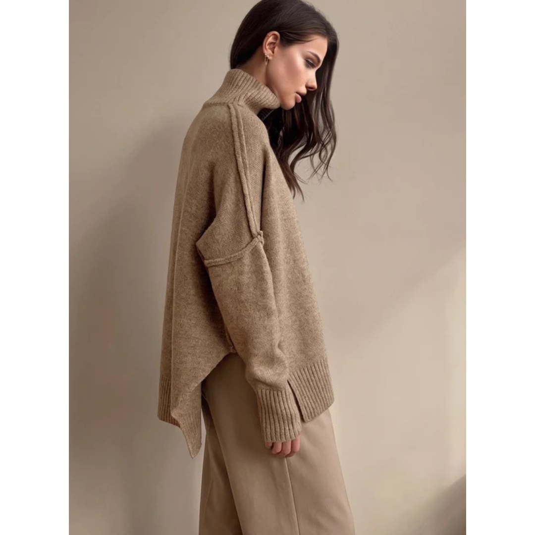 Pull à Col Roulé Coupe Oversize pour Femme