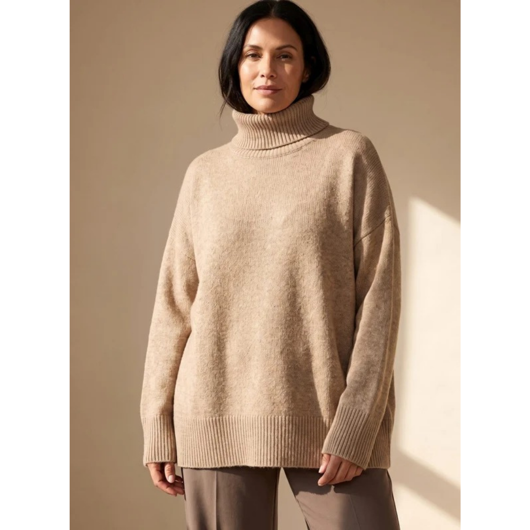 Pull à Col Roulé Coupe Oversize pour Femme
