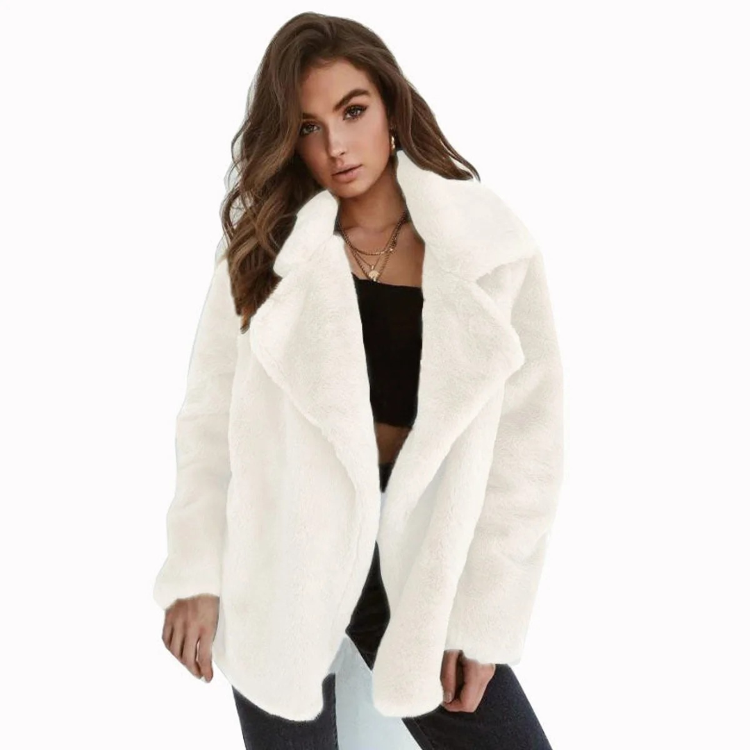Veste d’Hiver en Fausse Fourrure Coupe Oversize pour Femme