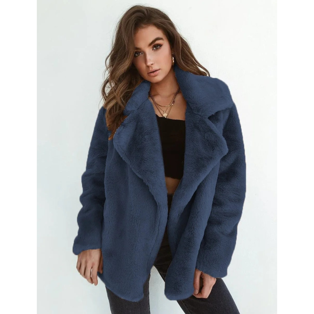 Veste d’Hiver en Fausse Fourrure Coupe Oversize pour Femme