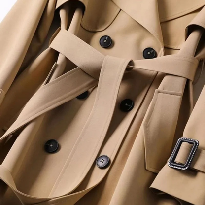 Trench-Coat à Carreaux à Ceinture pour Femme