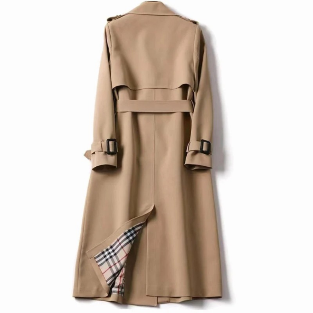 Trench-Coat à Carreaux à Ceinture pour Femme