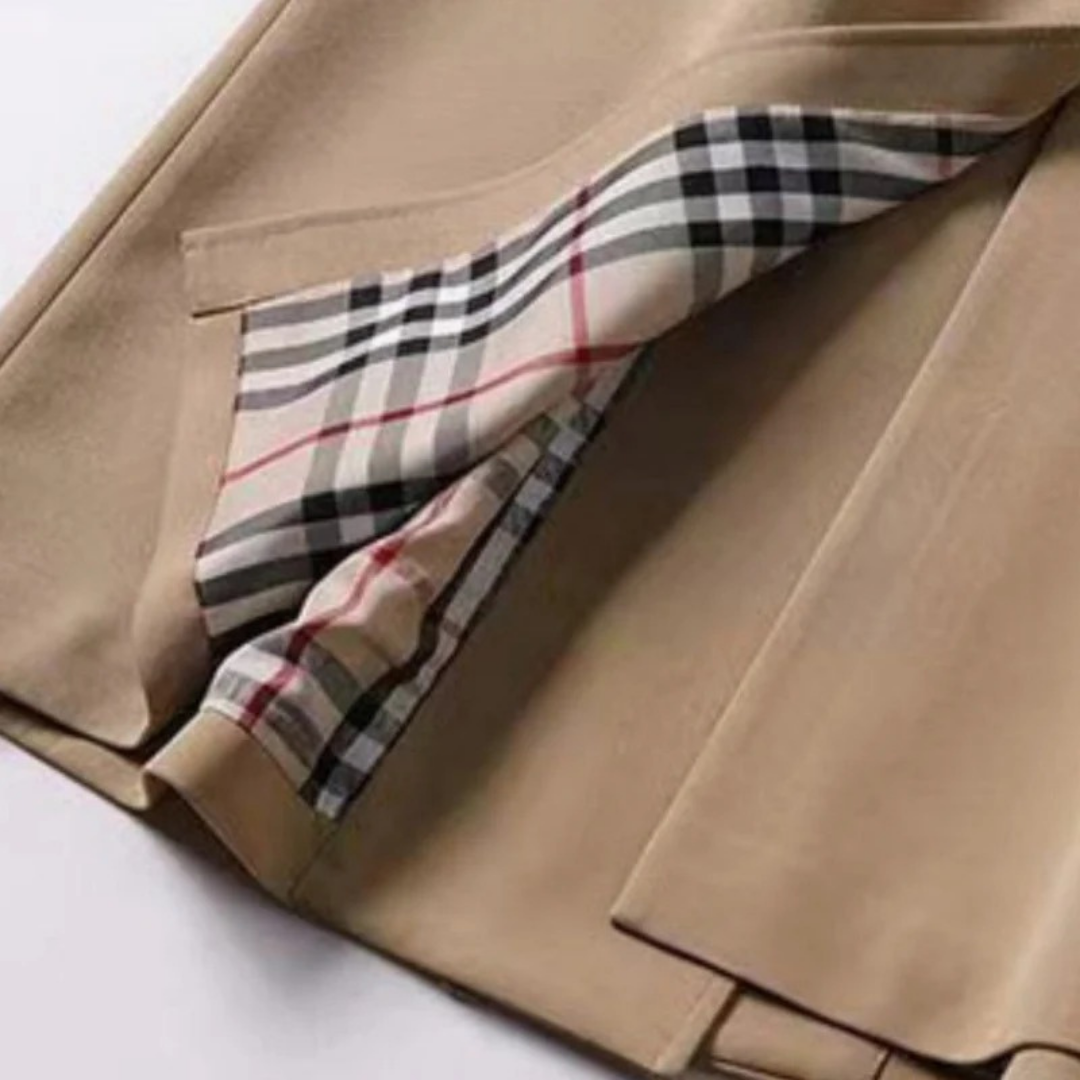 Trench-Coat à Carreaux à Ceinture pour Femme