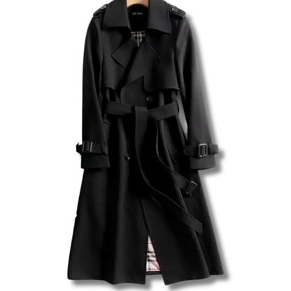 Trench-Coat à Carreaux à Ceinture pour Femme