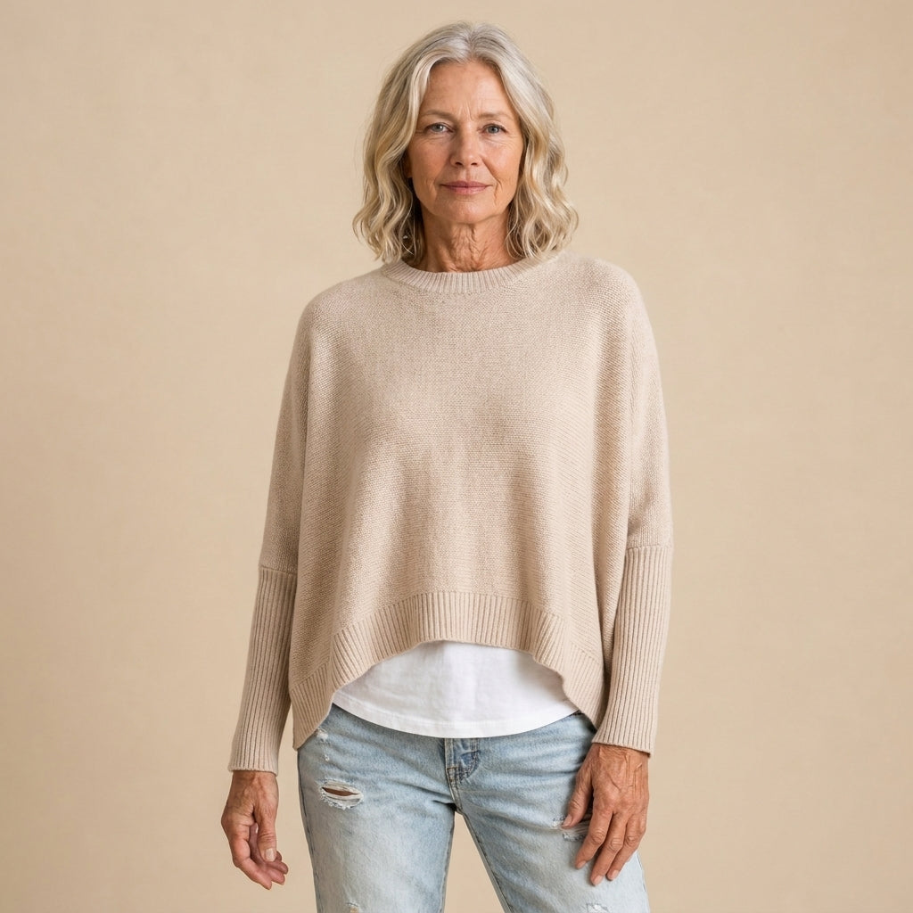 Pull oversize manches chauve-souris — look lifestyle