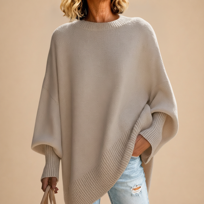 Pull Oversize à Manches Chauve-Souris - Beige