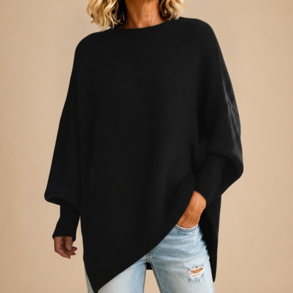 Pull Oversize à Manches Chauve-Souris - Noir