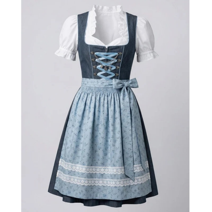 Dirndl à Nœud en Gris pour Femme
