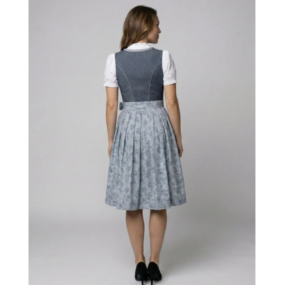 Dirndl à Nœud en Gris pour Femme