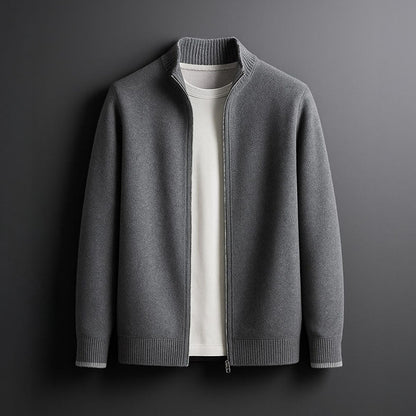 Cardigan Zippé à Col Montant pour Homme