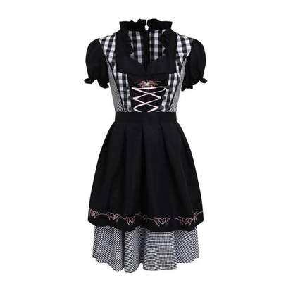 Dirndl à Volants en Noir pour Femme